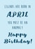 April Birthday cheeky Card created by Bella's Designs