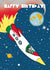 Dinosaur Rocket Birthday Card created by @ChildstarSamantha