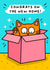 Cute Cat New Home Card - Cat In A Box - Congrats on New Home! created by Wafflemamaart