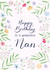 Pretty Birthday Card - For Nan - Flowers created by Nicki O'Donoghue Studio