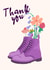 Thank You Card - Boots and Flowers - Pretty created by Lisa Wardle