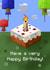 Minecraft style Birthday card created by Evie Garnett Designs