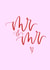 Mr & Mr - Typography pink wedding card created by _ellastrations 