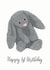 JellyCat Inspired Toy Rabbit First Birthday Card created by Sarah, Spark Prints & Designs