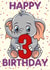 Cute 3rd Birthday Elephant Card created by Love Gifts