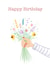 Happy Birthday - bunch of flowers hand drawn card created by Molliemadethis