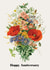 Vintage Poppy Bouquet Anniversary Card created by Joyous Designs UK