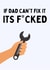 Rude DIY Fathers Day Card / Birthday Card - Dad - Spanner - If Dad Can't Fix It It's F*cked created by Purplepanda