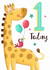 Birthday - Age - 1st Birthday - For Kids - Cute - Giraffe - 1 created by Dalia Clark Design