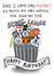 Dad’s Super League in the bin Birthday Card  created by Rosie Johnson Illustrates