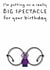 Big birthday spectacle card created by Rachel Hsiroc Design