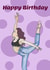 Gymnast illustration birthday card created by angelic artworks
