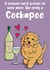 Can't survive on wine alone, cockapoo blonde birthday card created by Leah Rowe