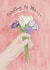 Thinking of you - Holding flowers card created by Amelia Paveley