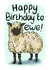 Funny sheep birthday card created by Alexia Claire
