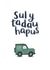 Welsh Father's day Land Rover card - Sul y Tadau hapus created by Draenog Design
