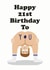 Cheeky bum 21st birthday card for him created by Studio Boketto