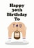 Funny bendy over bum 30th birthday card for him created by Studio Boketto