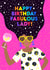Fabulous Lady drinking Gin Birthday Card created by Colour Pop Prints