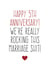 Funny Typography Anniversary Card - 5 Years - We're Really Rocking This Marriage Shit! created by Purple Tree Designs