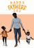 Black dad and kids Father's Day card created by InclusiviTwee