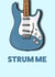 Cheeky guitar 'Strum Me' card created by HURRICANE REMI