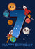7th Birthday Space Rockets Card created by Love Gifts