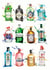 Pretty Bottles of Gin created by Georgina Luck Illustration
