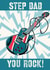 Guitar and music themed Father’s Day card for step dads created by Evezee