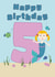 Cute 5th Birthday Card - Mermaid - Fish created by Wink Design - Michelle Roberts