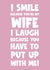 Funny happy birthday Valentine’s Day anniversary greeting card wife husband created by Naomi Park