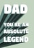 Absolute legend Father’s Day card created by The Girl Next Draw Cards