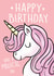 Unicorn Birthday card created by Trudles Doodles Handmade