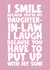 Funny happy birthday greeting card for daughter-in-law funny smile laugh created by Naomi Park