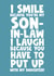 Funny greeting birthday card for your son-in-law created by Naomi Park