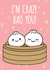 Cute Bao Pun Anniversary Card / Valentines Day Card - I'm Crazy Bao You! created by Lucie Chapman