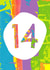 Brightly Coloured 14 Birthday Card created by size3art