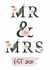 Traditional Typography Wedding Card - Mr & Mrs - Roses - Est.2025 created by Betty & Nell