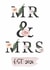 Traditional Typography Wedding Card - Mr & Mrs - Roses - Est.2026 created by Betty & Nell