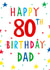 Happy 80th Birthday - For Dad - Stars created by Earlybird