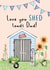 Cute Classic Illustrated Gardening Dad's Shed Father's Day Card created by Amy Florence Design