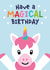 Unicorn Magical Birthday card created by Kiddy Winks Prints