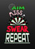 Funny Aim Miss Swear Repeat Greetings Card for Bad Darts Players created by Toff London