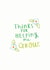 'Thanks for helping me grow' Greeting card created by Ellie Ellie