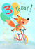 Cute Birthday Card - 3 Today - Fox created by NG