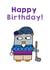 Scottish golfer penguin birthday card created by Penguin Parade