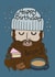 Happy Birthday beardy hipster card created by Jelu Illustration