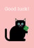 Black Cat Good Luck card created by Burridge Design