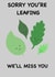 Goodbye Colleague Leaf Pun Card  created by  La Luna Studio