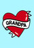 'Grandpa' Tattoo Heart Birthday Card created by Fighty Pants